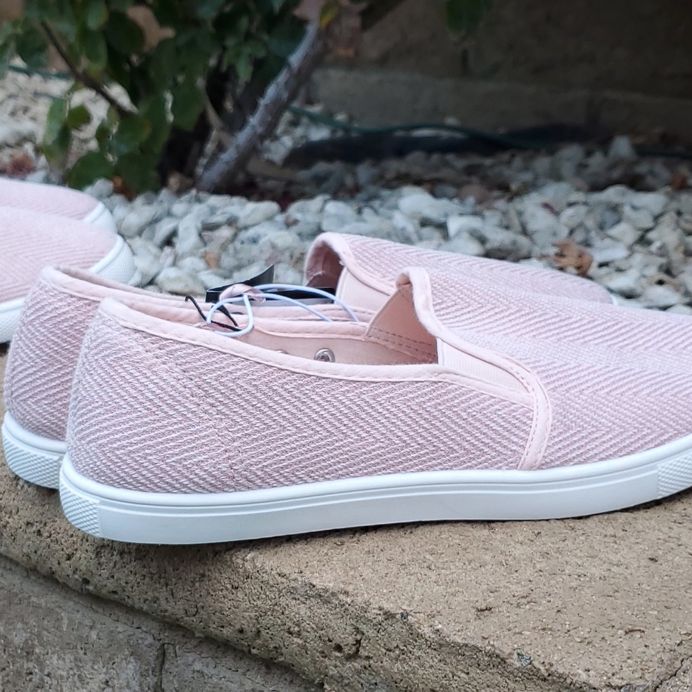 Pink Canvas Slip On Shoes - Picture 5 of 6